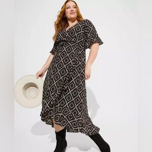 TORRID Maxi Georgette Surplice Hi-Low Maxi Dress